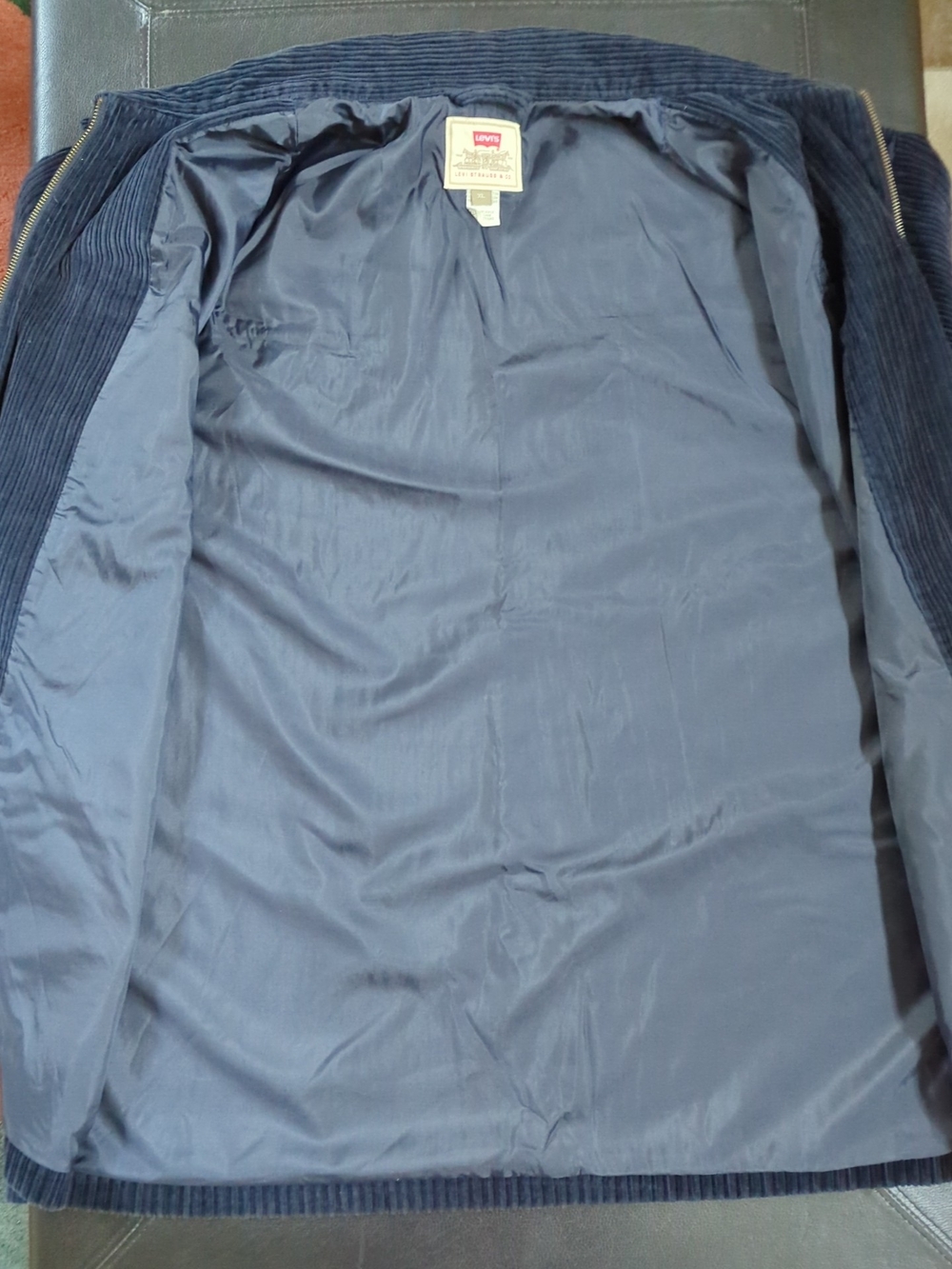 Rare Vtg Levi's Corduroy Navy Zip-up Jacket Oversized XL - Picture 8 of 10